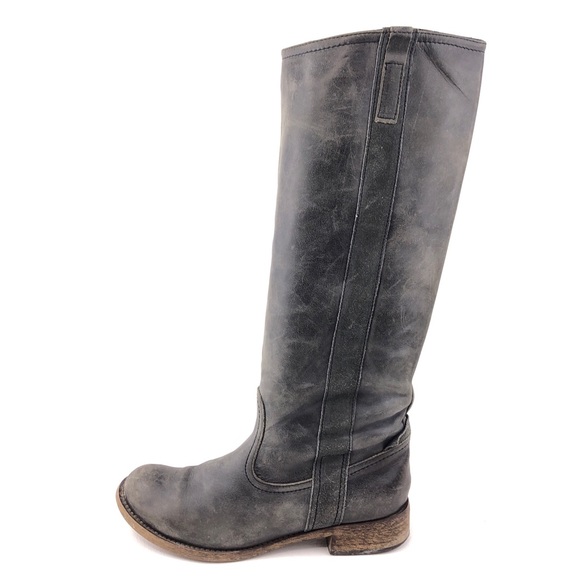 Steve Madden Shoes Steve Madden Sella Gray Leather Riding Boots 7